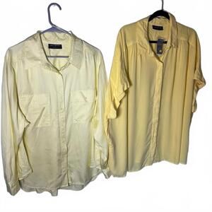 Plus size spring Shirt Bundle Sz 2xl butter yellow light rayon/lyocell NWT&nwot